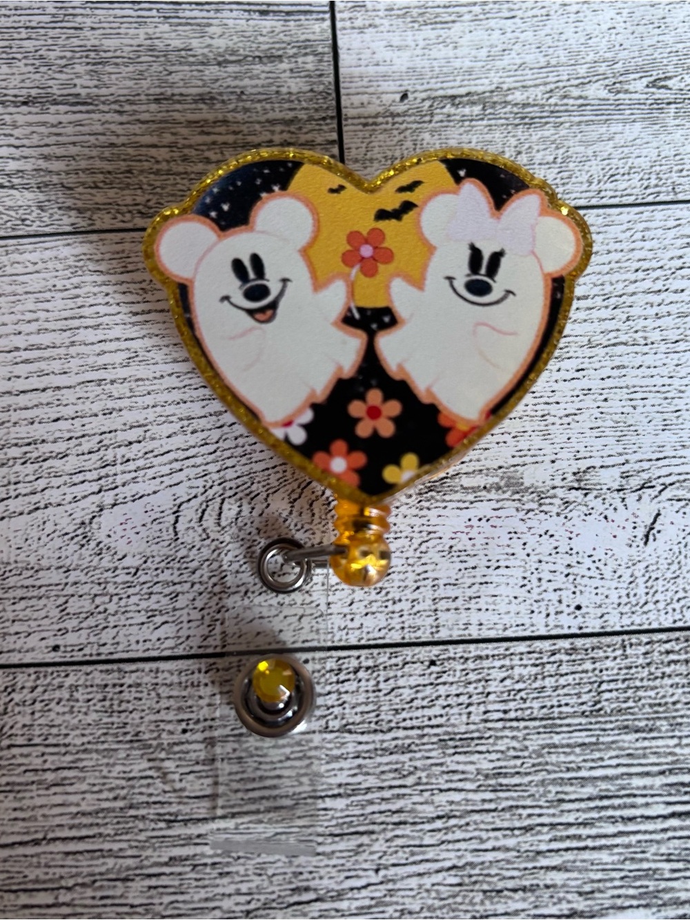 Mickey and Minnie Halloween Ghosts Badge Reel